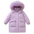 thumbnail image 3 of Chaqueta de plumón para niños medianos y grandes, abrigo de invierno con capucha grueso para niñas, estilo coreano, estilo mediano y largo, novedad de 2024, 3 of 3