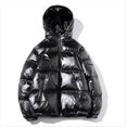 thumbnail image 1 of Men's Plain Glossy Thick Hooded Coat Winter Loose Warm Jacket OutwearL, 1 of 5
