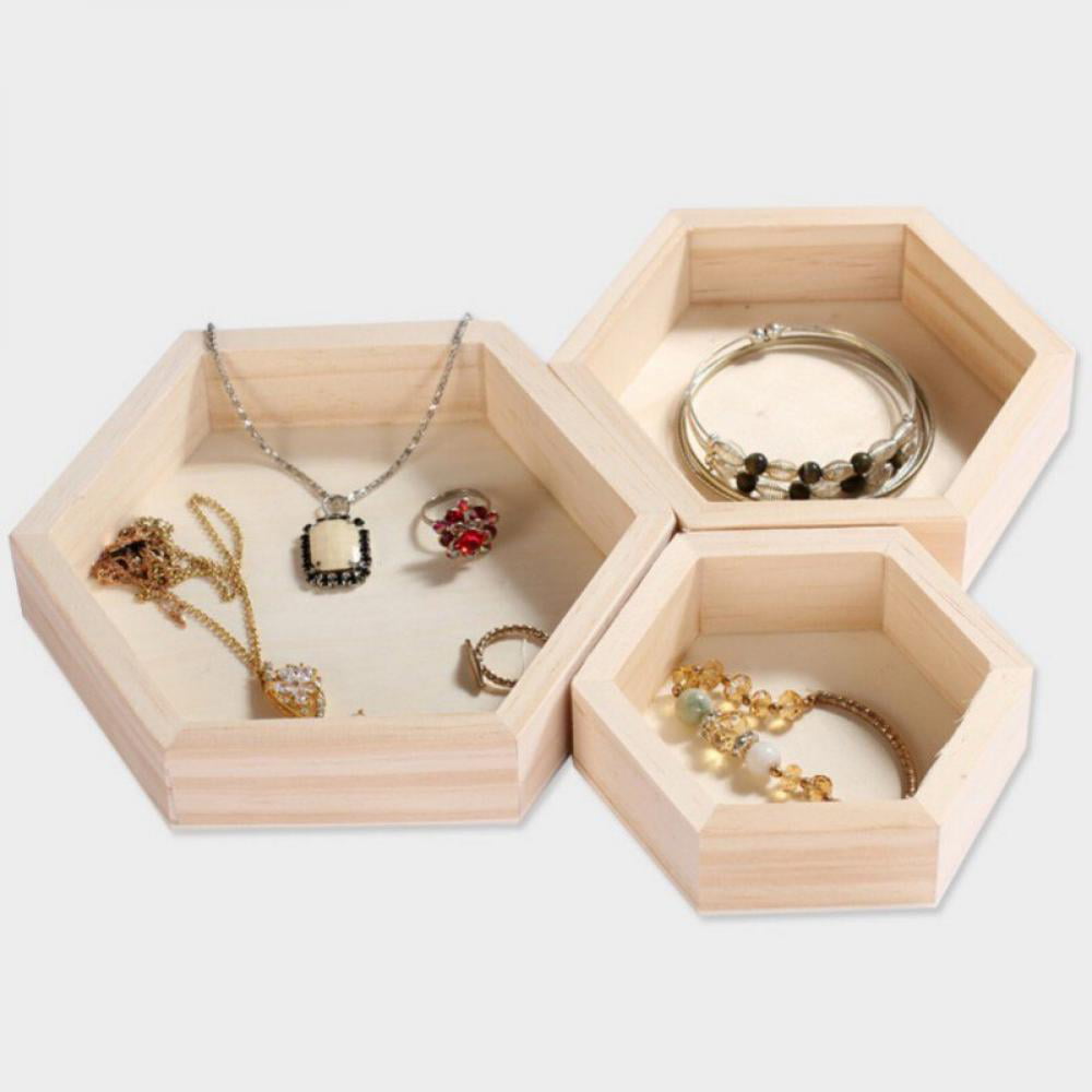 Wooden Jewelry Display Case Ring Necklace Earrings Storage Box Jewelry Case Sell 