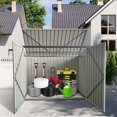 thumbnail image 5 of Aukfa 5.56x4.37 ft.Metal Storage Shed, Outdoor Garbage Can Organizer for Bike, Trash Cans, Garden Tools, Lawn Mowers, 5 of 8