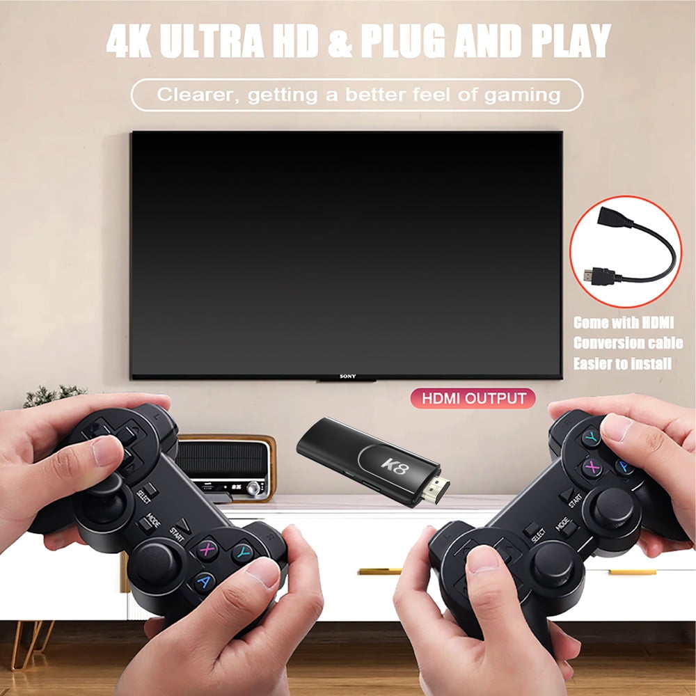 Salange K8 2.4G Wireless Controllers External Retro Game Stick. 64G, Black