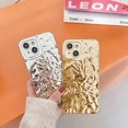 thumbnail image 6 of Compatible with iPhone 14 Plus Case, Cute 3D Tin Foil Pleated Luxury Phone Cover for Women Girls Cool Shiny Bling Designer Soft Silicone Case for iPhone 14 Plus, Gold, 6 of 14
