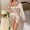 Khaki, variant on Women's Solid Color Strappy Bathrobe, Sexy Loungewear for Home, Wearable Outdoors, Ice Silk Pajama Cover-Up with Soft Fabric
