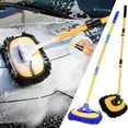 thumbnail image 4 of Curved Rod Car Wash Brush with Extendable Handle, Soft Microfiber Mop for Auto Detailing, Vehicle Cleaning Tool for Cars Trucks SUVs RVs, Telescopic Water Absorbent Scratch-Free Wash Brush, 4 of 4