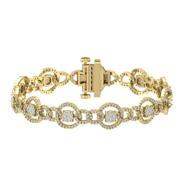 ARAIYA JEWELRY 14k Yellow Gold Diamond Link Bracelet (3 1/2 Cttw, I-J/ I2-I3), 7"