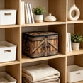thumbnail image 4 of Kraoden Foldable Storage Box with Lid, Large Capacity Non-Woven Fabric Organizer for Clothes, Toys, Books, Decorative Imitation Wooden Pattern, Multi-Use Home Storage Solution, 4 of 6