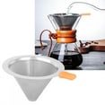 thumbnail image 1 of Coffee Maker Drip Filter Coffee Funnel, Coffee Filter Tool Home Gifts For 1-2 People Filtering Particles, Safe Reusable Double Layer  Stainless Steel, Green Orange Optional, 1 of 8