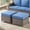 Blue, variant on POCASSY Wicker Outdoor Ottoman, Patio Footstools with All Weather Brown Wicker and Polyester Olefin Cushion, 250lbs Load Capacity for Balcony, Garden, Pool, Brown/Beige