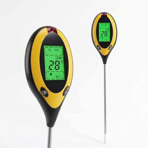 DAYBETTER 4-in-1 Soil Moisture Meter, Digital Soil Tester with Backlight LCD for pH Value, Moisture, Temperature & Sunlight Intensity, Portable Plant Care Tool for Indoor/Outdoor Garden, Lawn, Farm