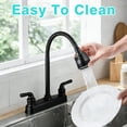 thumbnail image 4 of RV Kitchen Faucet, Non-Metallic Camper Kitchen Sink Faucet 8 Inch 2 Hole Double Handles with Flexible Arch 360 Degree Rotatable Spout for Campers, Motorhome, Travel Trailer, Black, 4 of 10