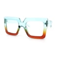 thumbnail image 4 of Womens Bold Mod Thick Plastic Rectangle Blue Light Filtering Computer Glasses Blue Brown - Clear, 4 of 8