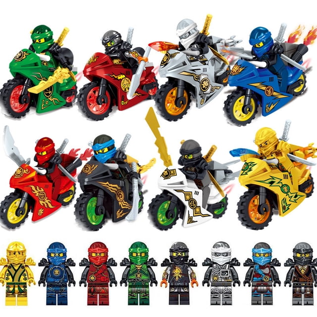 Minifiguras de motocicletas (juego de 8) figuras de bloques de construcción