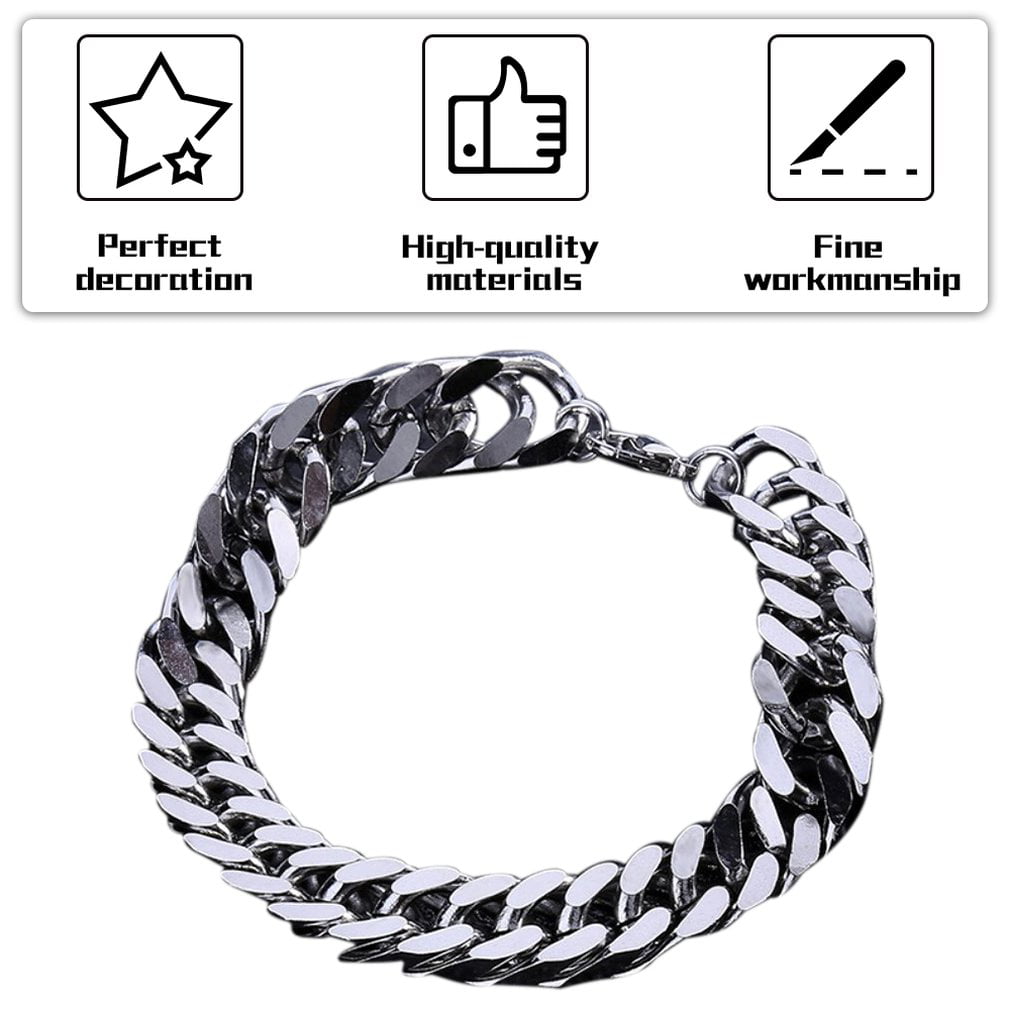 LIVEYOUNG Y129 Male Bracelets Exquisite Boy Chain Universal Stainless Steel Men  Bracelet silver