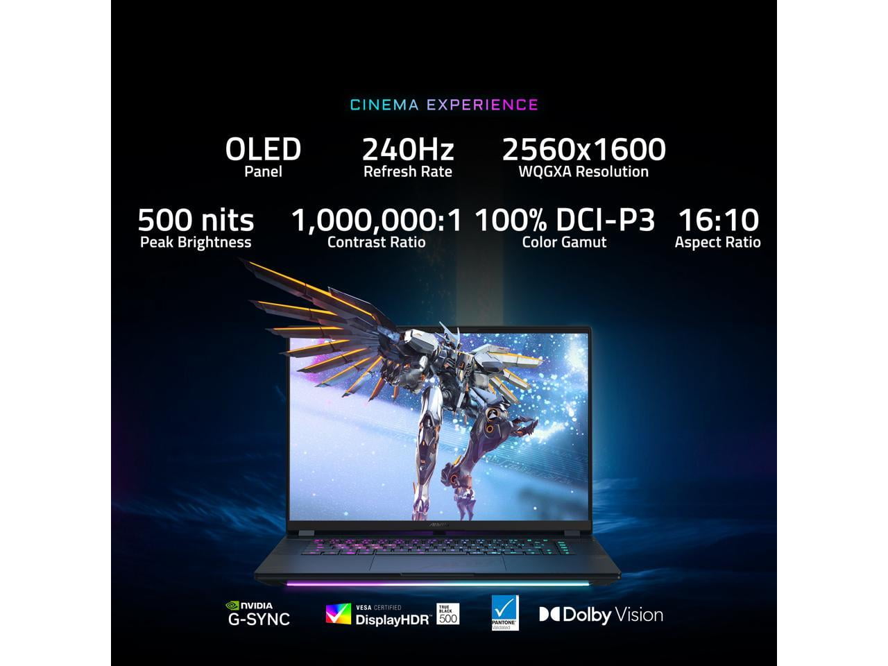 GIGABYTE AORUS Master 16" Gaming Laptop, Intel Core Ultra 9 275HX, 32GB RAM, 1TB SSD, GeForce RTX 5070 Ti, OLED 240Hz, Dark Tide, BXHC4USE64SH