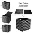 thumbnail image 4 of Cajas de almacenamiento de cubos plegables 13x13x 13 pulgadas Contenedores de cubos de almacenamiento de tela Inserciones de cubos negros Cestas de almacenamiento de tela impresas Chevron Cajón plegab, 4 of 5