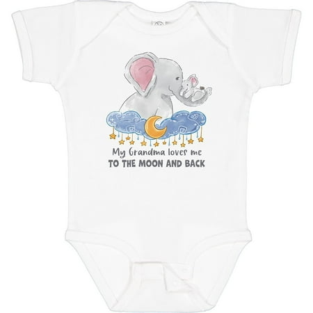 

inktastic My Grandma Loves Me To the Moon and Back Elephant Family Baby Bodysuit 6 Months 0020 White 3b110