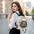 thumbnail image 6 of FORMRS Mini Backpack Purse for Women Quilted Travel Daypack Casual Shoulder Bag, Beige Astronaut Space, 6 of 7