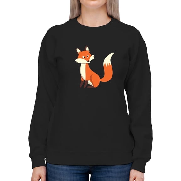 Sitting Fox Sweatshirt Women -SPIdeals Designs, Female x-Large