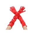 thumbnail image 1 of Guantes de satén extra largos para mujer Inspire Chic, de longitud de brazo, con dedos completos, guantes de noche de los años 1920 para fiestas de baile, rojos, talla única, 1 of 6