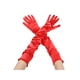 thumbnail image 1 of Guantes de satén extra largos para mujer Inspire Chic, de longitud de brazo, con dedos completos, guantes de noche de los años 1920 para fiestas de baile, rojos, talla única, 1 of 6
