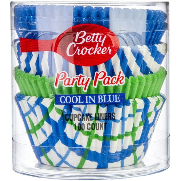 Betty Crocker Cupcake Liners - Cool In Blue - 100 Count