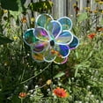 thumbnail image 2 of In the Breeze 2665 — 13.5 Inch Iridescent Double Flower Spinner - Outdoor Garden Décor, 2 of 5