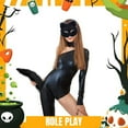 thumbnail image 6 of TAIAOJING Halloween Cat Therian Mask and Tail Set Animal Mask Furry Mask, Cat Half Mask for Masquerade, 6 of 9