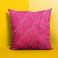 thumbnail image 4 of Plutus Fuchsia Purple Diamond Animal Faux Fur Luxury Throw Pillow - Double sided 26" x 26", 4 of 5