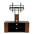 thumbnail image 2 of Versatile TV Stand with Mount & Multimedia Storage Cabinet for Up to 90" TV, Caster & Adjustable Feet Included, Dark Birch/Black, 2 of 8