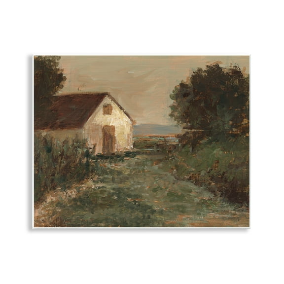 Stupell Industries Traditional Cottage by Sea Landscape & Nature Painting Unframed Art Print Wall Art, 14 x 11