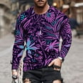 thumbnail image 1 of Meichang T-Shirt à Manches Longues Homme Graphique, T-Shirts Graphiques Tendance Imprimé Floral Col Rond Athlétique Manches Longues pour Homme, 1 of 4