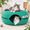 Forest Green-Large, variant on Peekaboo Cat Cave Donut Bed for Multiple & Large Cats, Dark Gray + Dark Gray, Large