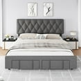 thumbnail image 2 of Gaderth Full Size Bed Frame,Upholstered Platform Bed Frame Full With Storage Drawers,Mattress Foundation With Wooden Slats Support,No Box Spring Needed, 2 of 7