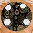 thumbnail image 2 of Black Gothic Sun Moon Pattern Round Fitted Tablecloth with Elastic Edge,Dining Table Cover Waterproof,Outdoor Round Tablecloth for Camping,Dining,Indoor and Outdoor, 2 of 7