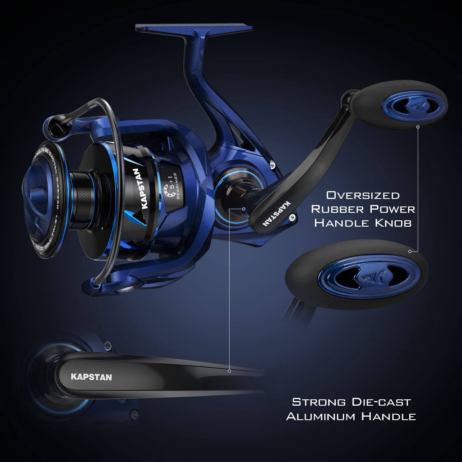 KastKing Kapstan SE 2500 Saltwater Spinning Reel - 30 lbs Drag, CNC Aluminum Body, High Speed