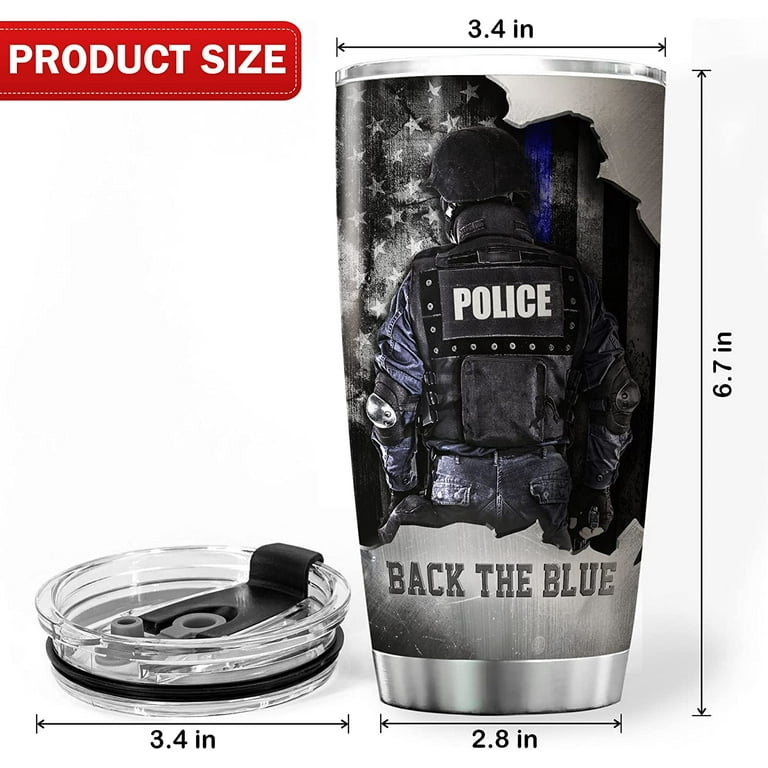 Police Officer Gifts for Men - Thin Blue Line Beverage Can Cooler