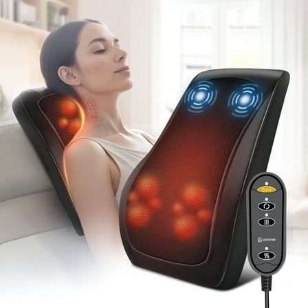 Back Neck Massager with Heat, 8 Kneading Nodes Massage Pillow for Pain Relief, Gifts