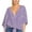 Purple, variant on 50% Off Clear! asdoklhq Juniors Plus Tops & T-Shirts, Woman Causal V-Neck Printing Blouse 3/4Sleeve Bandag T-Shirt Summer Tops