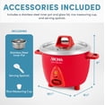 thumbnail image 5 of Aroma Housewares Select Arrocera y calentador de acero inoxidable con olla interior sin recubrimiento, 6 tazas (cocinadas) / 1.2 cuartos de galón, ARC-753SGR, rojo, 5 of 5