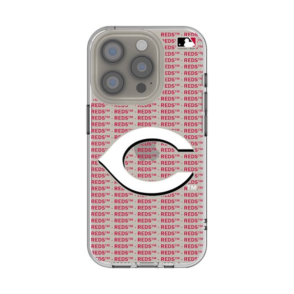 Cincinnati Reds Text Backdrop Clear iPhone Case