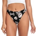 thumbnail image 1 of Balery black white Skull bone Tangas de Algodón para Mujer con Estampado – Ropa Interior Sexy, Transpirable, G-string-3X-Large, 1 of 6