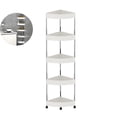 thumbnail image 1 of Dvruxg Rustproof 5 Tier Floor Standing Corner Shower Caddy Organizer, Plastic Metal Splicing Floor Corner Shelf Rack Storage Stands for Bathroom, 1 of 5