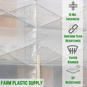 Farm Plastic Supply - Dura Skrim String Reinforced Clear Plastic Sheeting - 10 Mil - (52 x 40) - UV-Rated Extra Heavy Duty Poly Film Tear Resistant, Vapor Barrier Polyethylene Roll for Construction