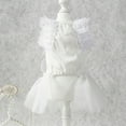 thumbnail image 3 of CBFFDC Robe pour Chat en Dentelle Ajourée Patchwork Nœud Papillon Ourlet Plissé Chien Rayé Accessoire de Photographie de Mariage, 3 of 7