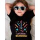 thumbnail image 1 of Young Boy's/Girls "Rock Star Theme Cotton Graphic Tees, Back To School Clothes Girls, Summer Tops With Guitar and School elements, Gift For First Day of School, Fun, Vibrant, " Kids Clothes, 1 of 6