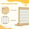 thumbnail image 5 of PawHut 71" Slide-Adjust Freestanding Pet Gate for Small Dogs Indoor, Retractable Wooden Puppy Dog Gate for House, Doorway, Hallway, Natural, 5 of 9