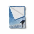 thumbnail image 2 of Landscape Soft Flannel Fleece Throw Blanket, White House Terrace Balcony for Sunbathing Relaxing Sea Ocean Scenery, Cozy Plush for Indoor and Outdoor Use, 70" x 90", Multicolor, by Ambesonne, 2 of 6
