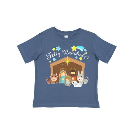 

Inktastic Feliz Navidad Cute Nativity Scene Gift Toddler Boy or Toddler Girl T-Shirt