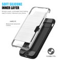 thumbnail image 3 of GSA Brushed Hybrid Case w/CC Slot For Apple iPhone X/XS - Silver/Black, 3 of 8