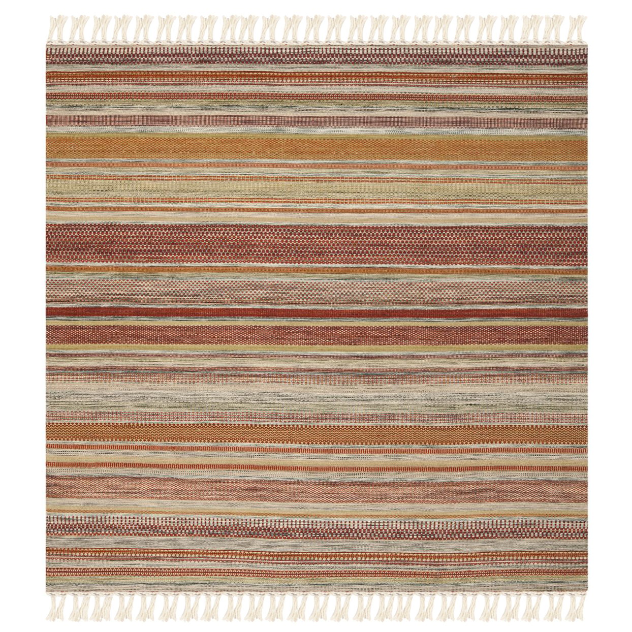 thumbnail image 5 of SAFAVIEH Striped Kilim Ethel Wool Area Rug, Beige, 6' x 9', 5 of 9